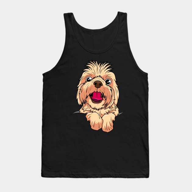 Cute Yorkshire Terrier Face Tank Top by ReaBelle